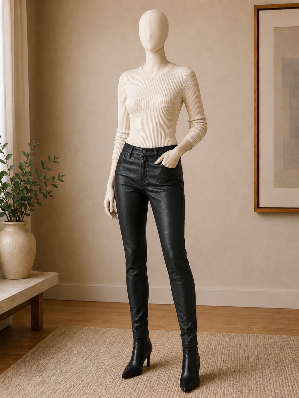ANN TAYLOR PONTE BLACK SKINNY PANTS size 12